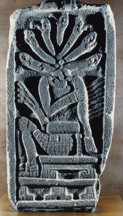 Jugador de pelota sacrificado de Aparicio, período Clásico Tardío (escultura) de Veracruz